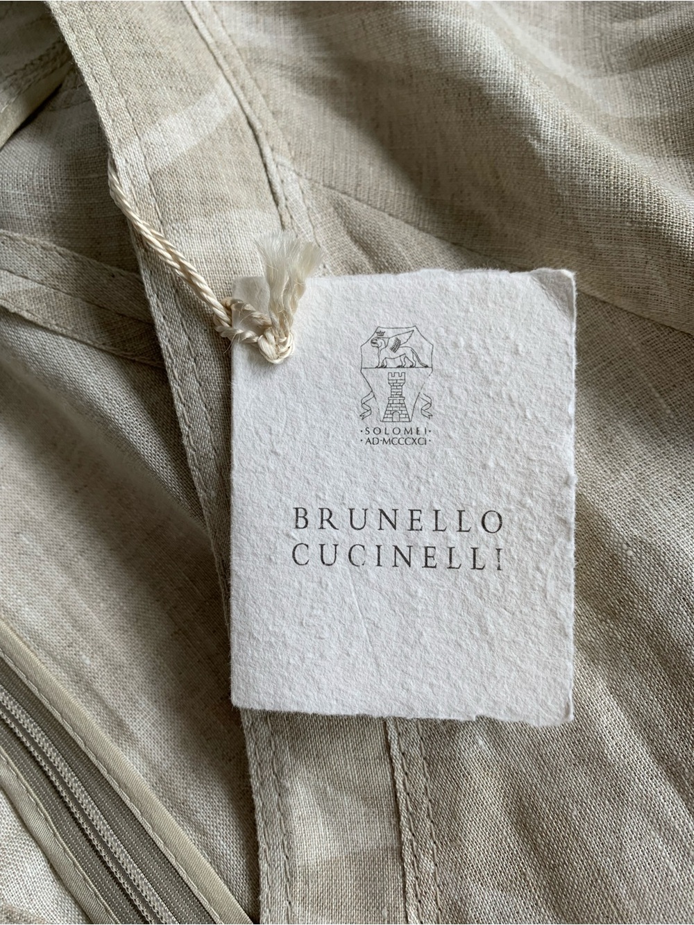 Brunello Cucinelli Beige Flower Print 100% Linen Maxi Dress Caftan NWT Size Smal - Picture 8 of 14